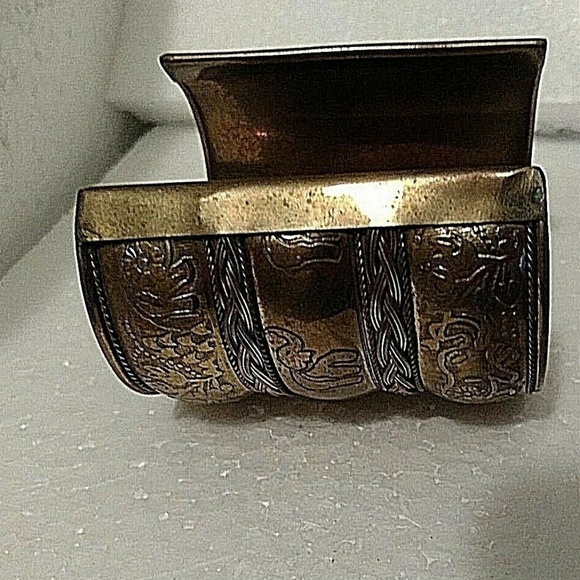 🔥🔥🔥🔥CUFF Bracelet w/Elephants India Vintage Copper/Brass Beveled - Picture 5 of 6
